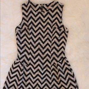 Black and white chevron dress.
